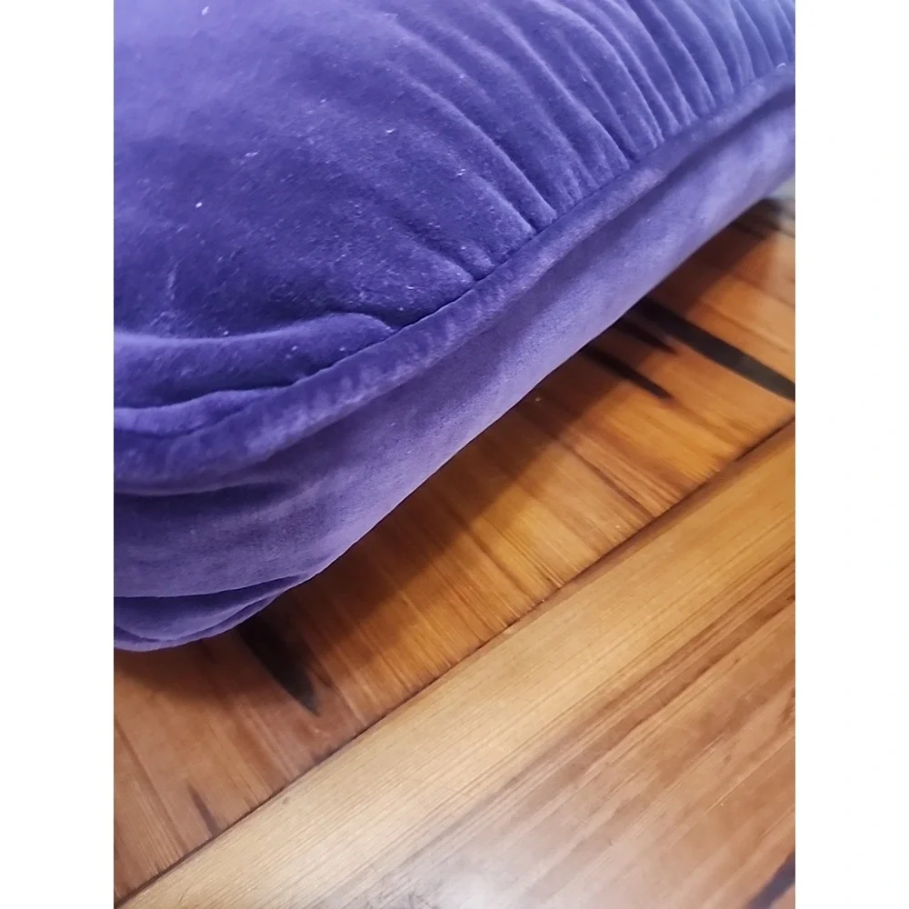Unique Christmas Decorative Throw Pillow Purple Velour Ornaments 12x18 Inch Deco